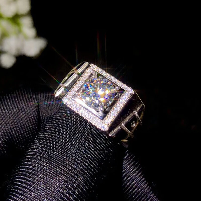 Ювелирные изделия CoLife кольцо из серебра 925 пробы с моиссанитом для мужчин 1 карат