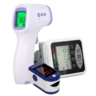 Сфигмоманометр портативный на запястье, электронный измеритель артериального давления, температуры на лбу и кислорода в крови, для дома