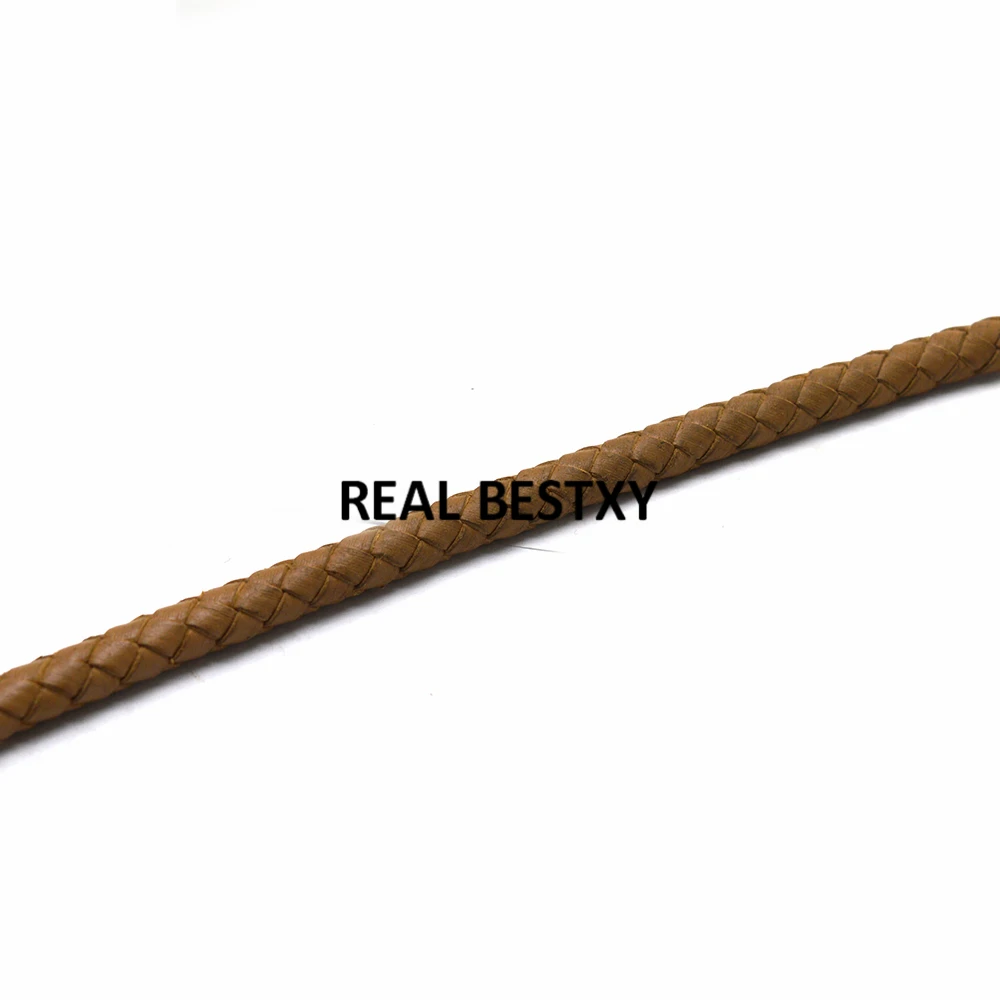 2 м/лот около 6 мм натуральный цвет Круглый Плетеный кожаный шнур для изготовления