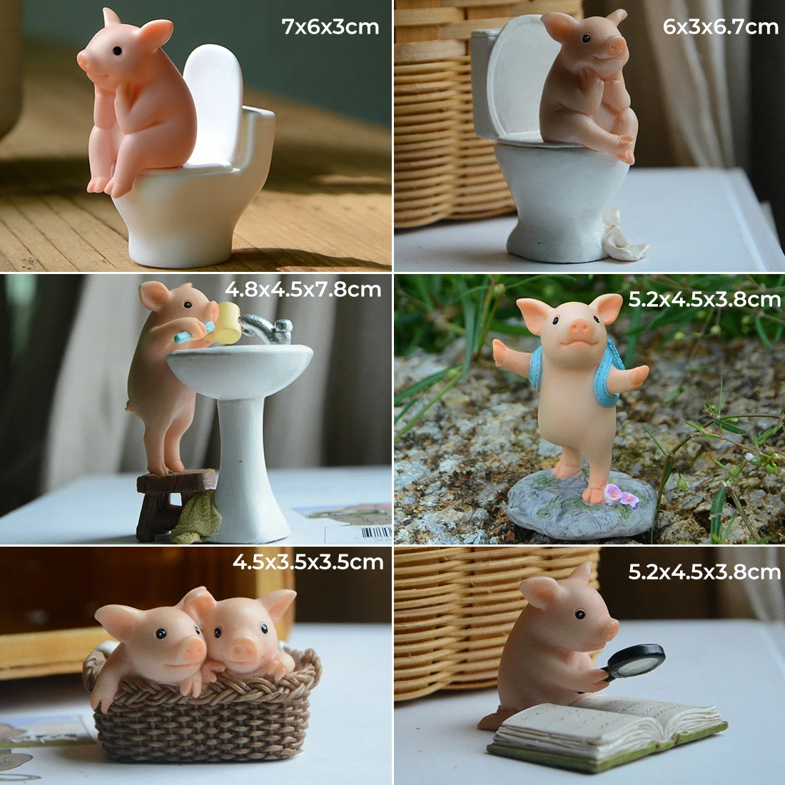

Home Decor Collection Miniature Pig Animal Figurines Desktop Decoration Cute Doll Toy Lovely Home Garden Decoration Gift