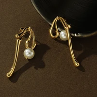 natural pearl earrings for charm women contracted high fashion stud earrings plated 18k real gold jewelry new jewelry gift