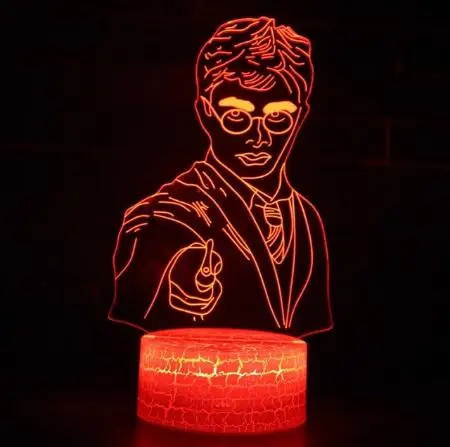 Ночник Harried в стиле Хогвартса 3D, Поттер, Аниме фигурки, игрушки со светодиодным дистанционным управлением RGB, грифиндор, праздничное освещение, детский подарок