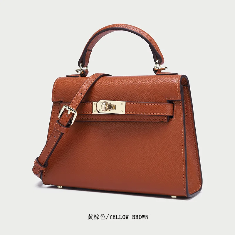 

2021 New Female Bag Classic High-quality Kelly Bag Shoulder Diagonal Handbag Lychee Pattern Small Bag L1130