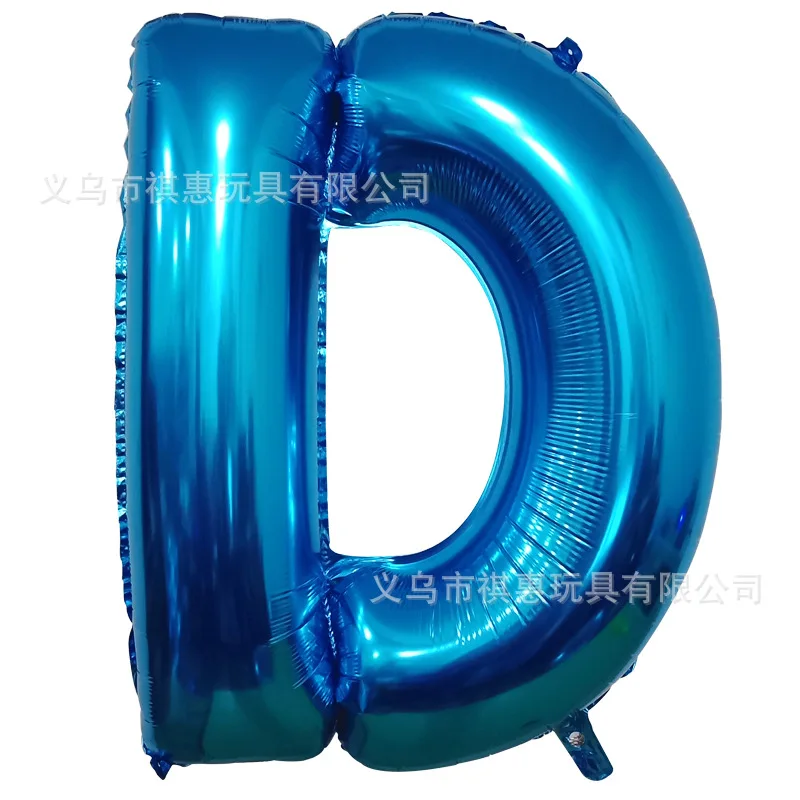 40 inch Blue aluminum film letter balloon Aluminum foil birthday Party wedding supplies Decorative photography props balloon - Цвет: D