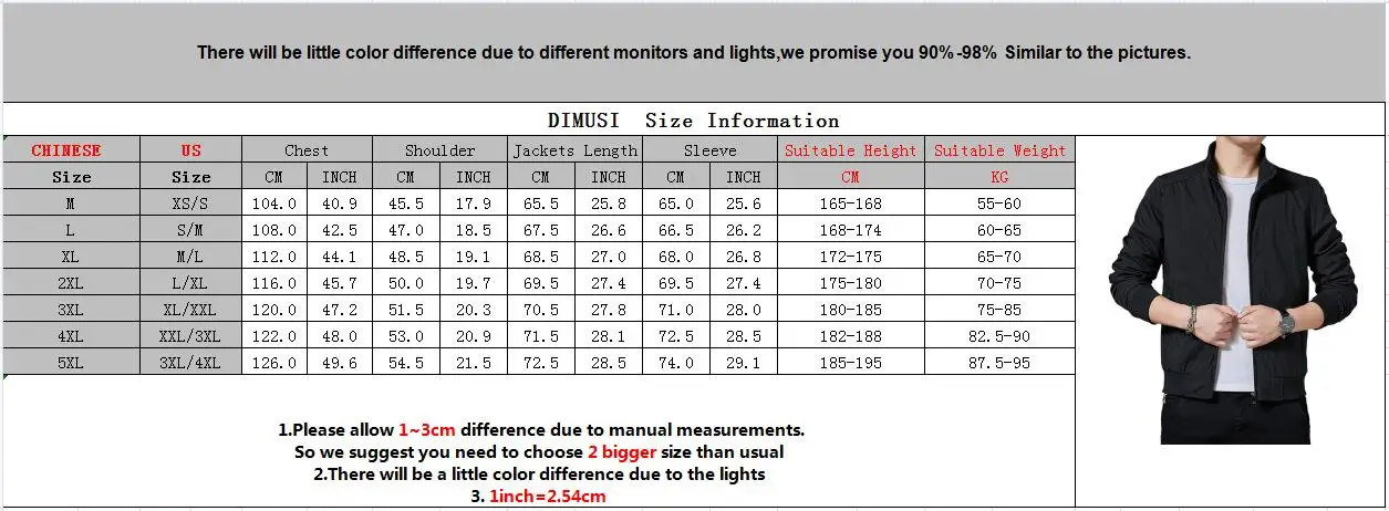 

DIMUSI Men's Bomber Jackets Casual Male Outwear Windbreaker Windbreaker Baseball Coats Men Slim Fit Business Jackets Clothing