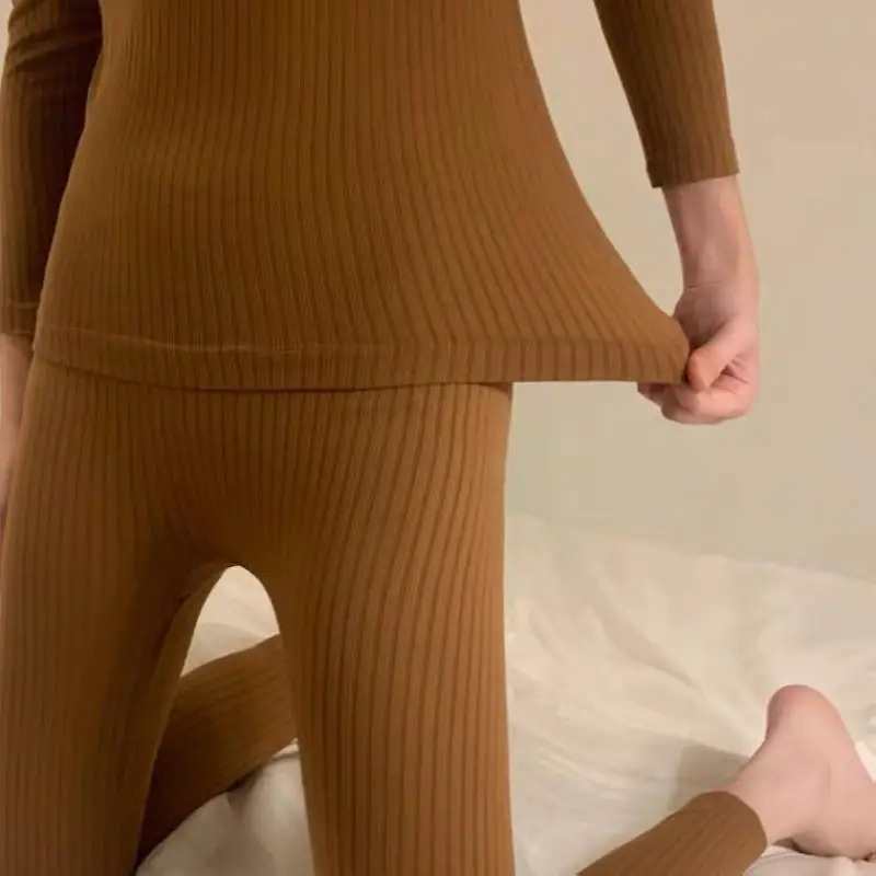 Осенне-зимние пижамные комплекты бесшовное эластичное термобелье для тела