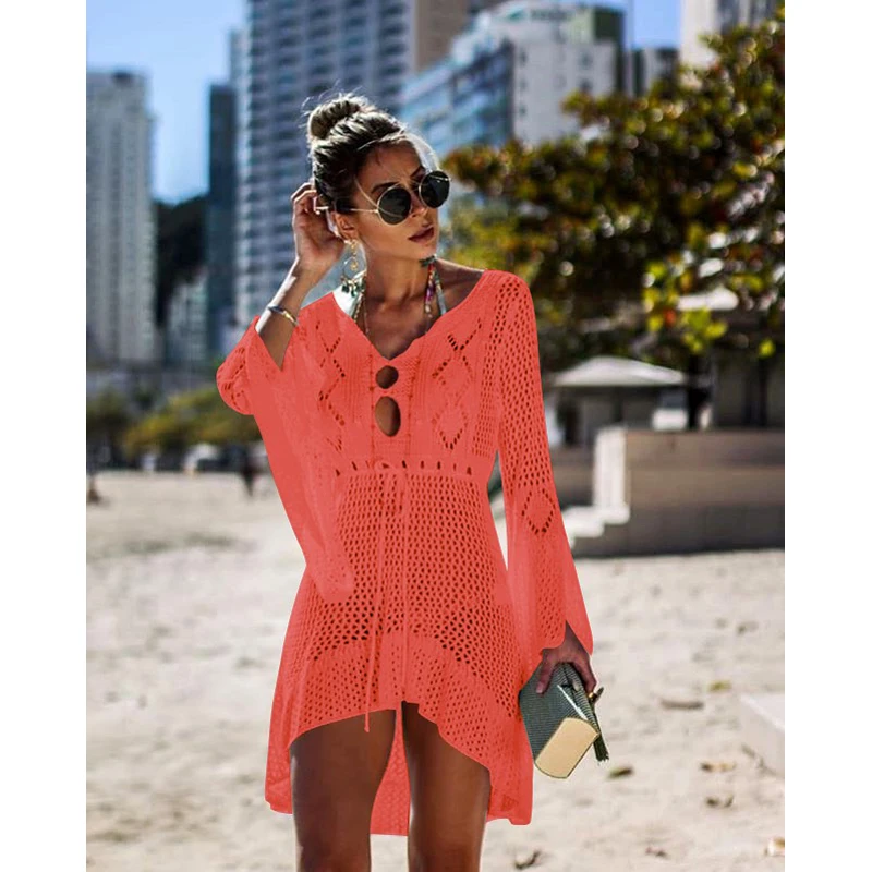 Женская Пляжная накидка Купальники для пляжа размера плюс сексуальное платье с