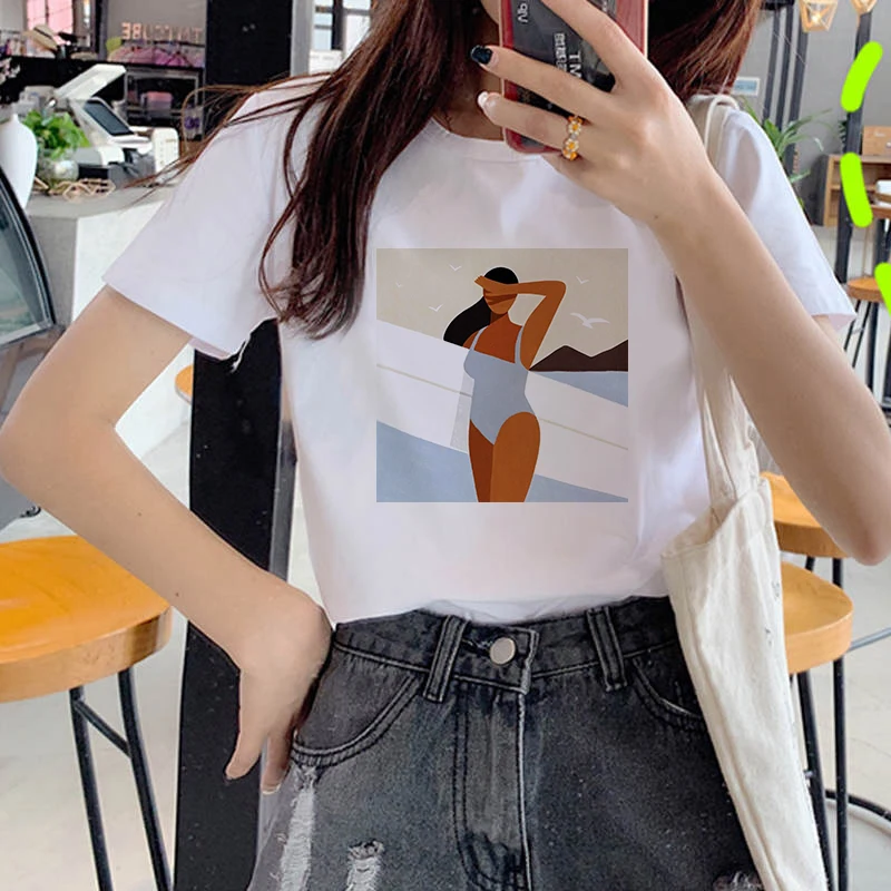 

Women Vintage Style Fashion Oil painting girl Print Funny Summer T shirt Women Vogue Princess Short T Shirt