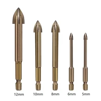 5pcs efficient universal drilling tool multifunctional cross alloy drill bits ceramic brick wall hole opening power tools access