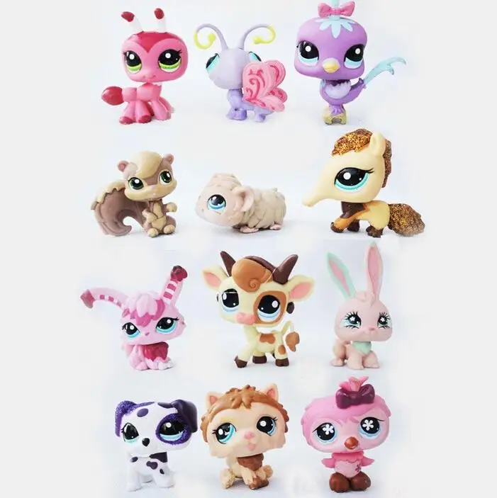 12 шт./лот детские игрушки подарок LPS Pet Shop Мини Фигурки игрушки животные Кошка Собака птица фигурки