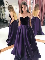 2022 charming purple prom dresses with sweetheart velvet party dresses custom made evening gowns robe de soiree