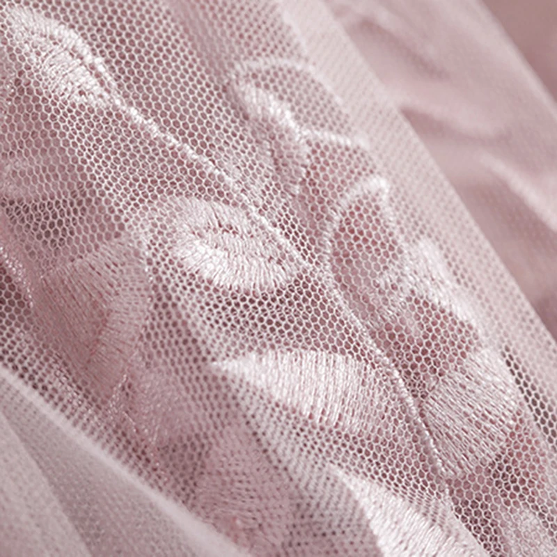 

Elegant Tulle Pleated Skirt Women Long Summer Floral Embroidery A-line Tutu Skirt Women Lace Mesh Midi Skirt