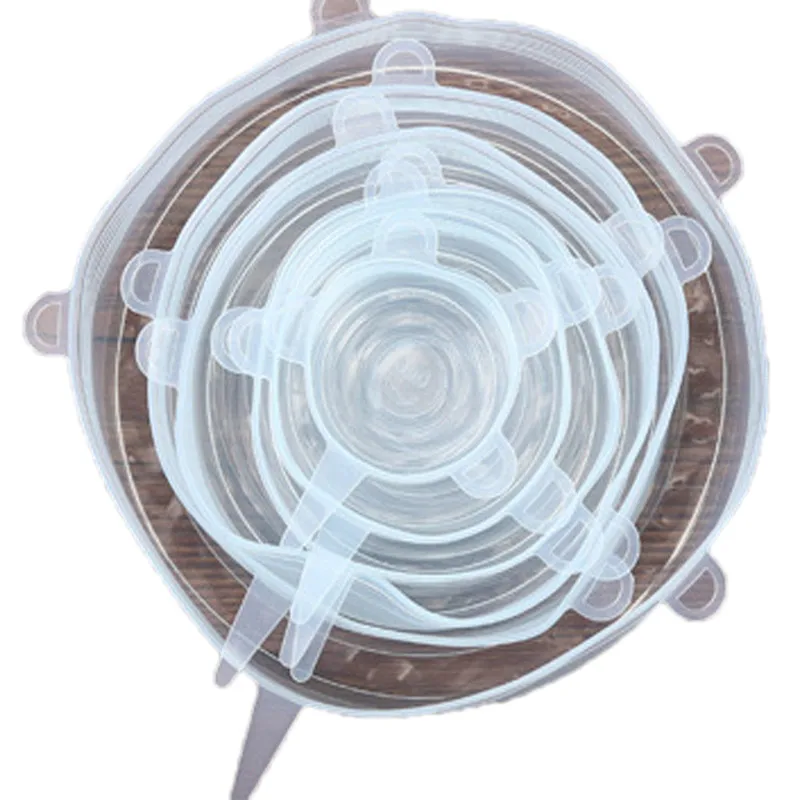 6 шт Силиконовые эластичные крышки свежие продукты обертывания чаша чашка горшок крышка Уплотнение