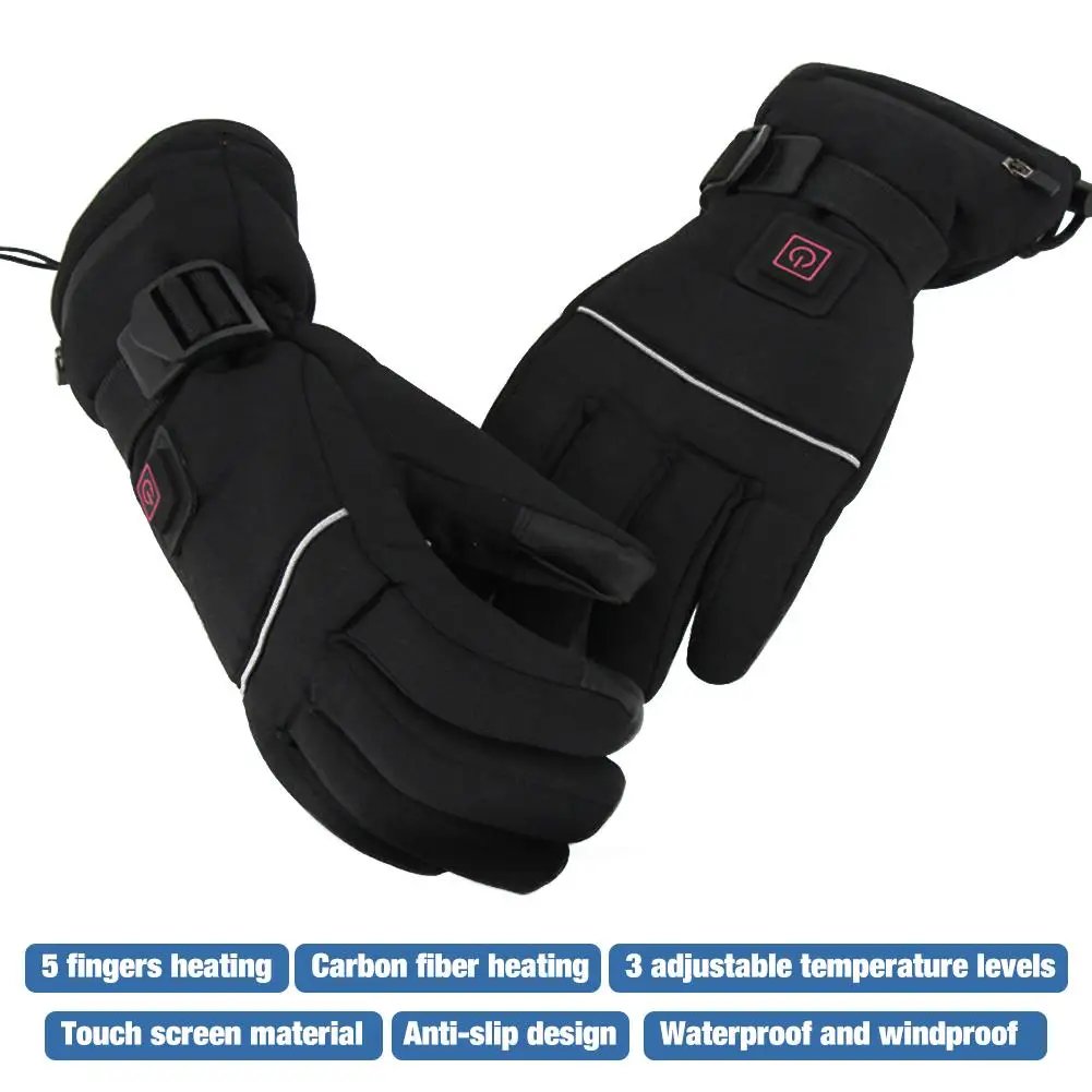 

Electric Heated Gloves Winter Thermal Heated Gloves With Temperature Adjustment Lithium Batteries Gloves For Motorcycle Skiing