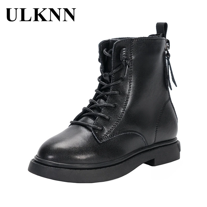 

ULKNN Children's Martin Boots Girls Short Boots Fashion Show Shoes Kids Portable Zipper Student Casual Boots Outdoor For Boys