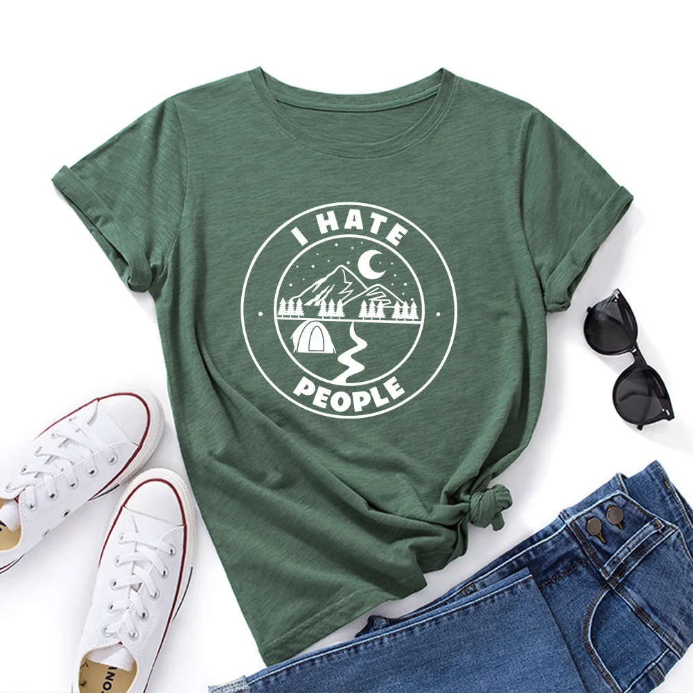 

Футболка женская хлопковая с коротким рукавом и графическим принтом