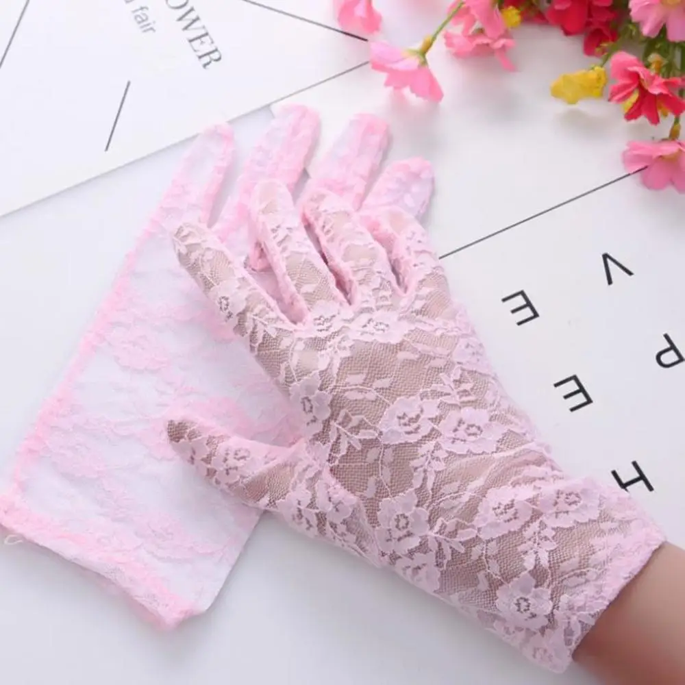 

Fashion Party Sexy Dressy Gloves Women Lady Lace Mittens Accessories Sunscreen Summer Full Finger Girls Lace Fashion Gloves