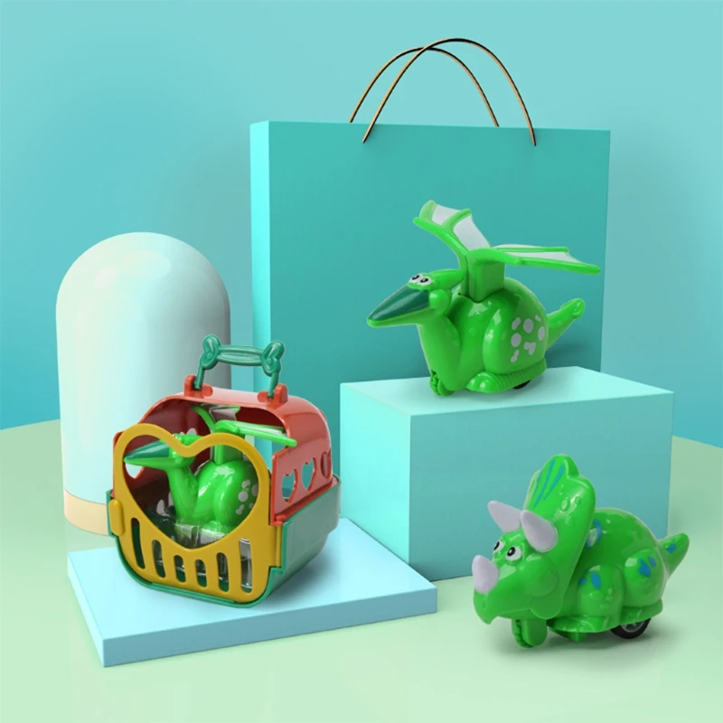 

Pull Back Cartoon Dinosaur Car with Cage Friction Powered Shockproof Vehicles XX9E