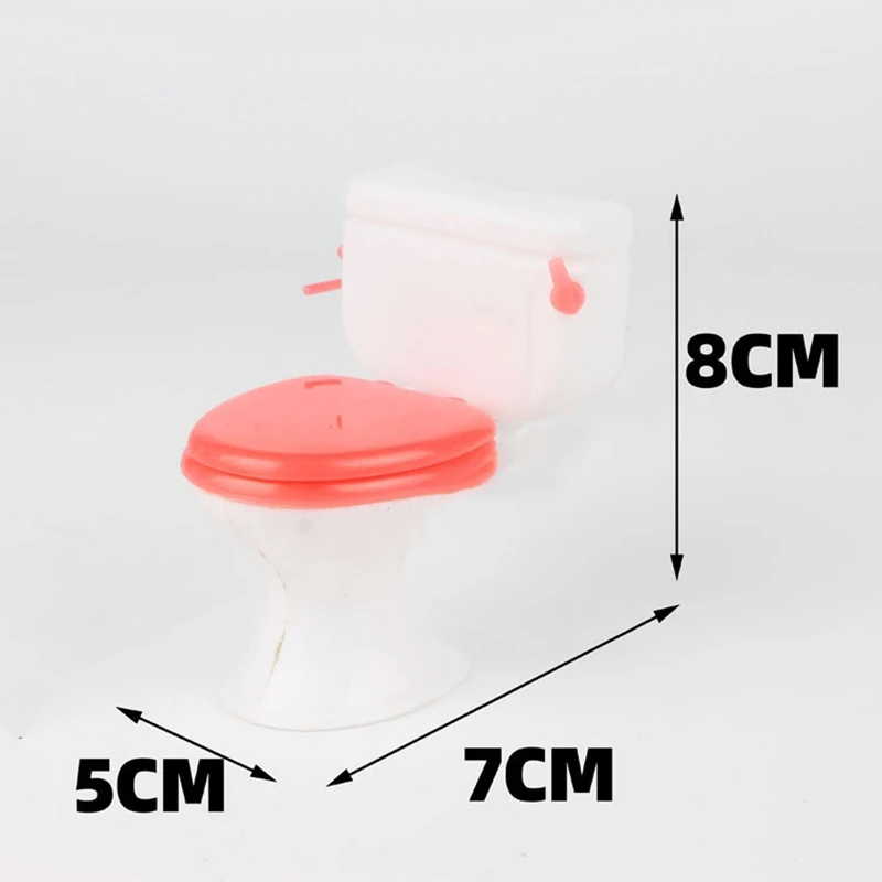 

1PCs Mini Dollhouse Furniture Vintage Bathroom Modeling White Toilet Doll House Miniature Baby Pretend Toys Dolls Accessories