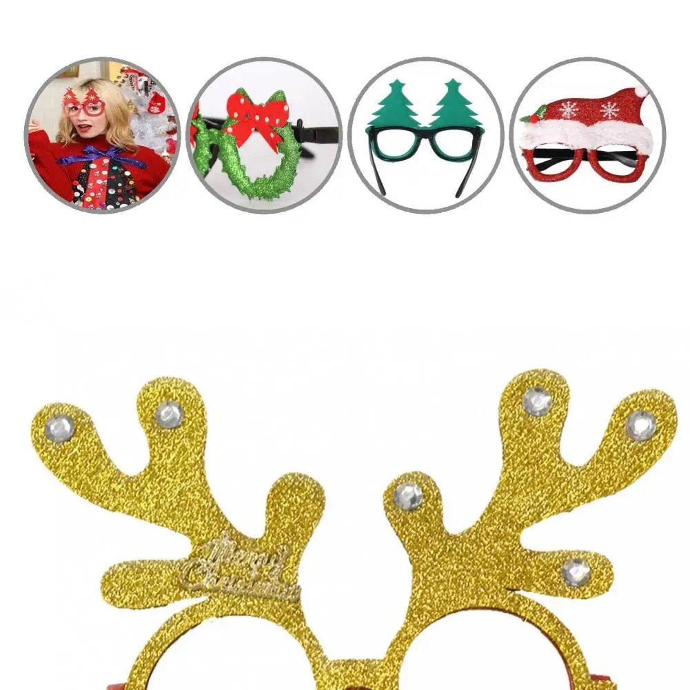 

Novelty Fabric Christmas Glasses Glitter Party Glasses Frames for Kids