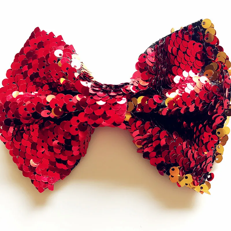 

Baby girls Rainbow Bow Hair clip Newborn Sparkling Bow with Fish scales Printed Bow knot Hairpins Infant Toddlers Hair accessory