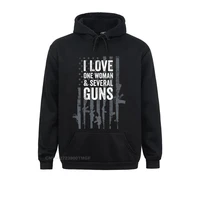 i love one woman and several guns funny gun lover on back new hoodie popular printed streetwear mens hoodies hoods ostern day