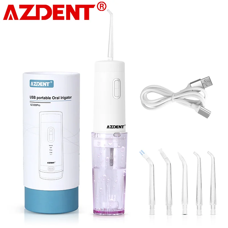 Ирригатор полости рта AZDENT Аккумуляторный с зарядкой от USB 120 мл 5