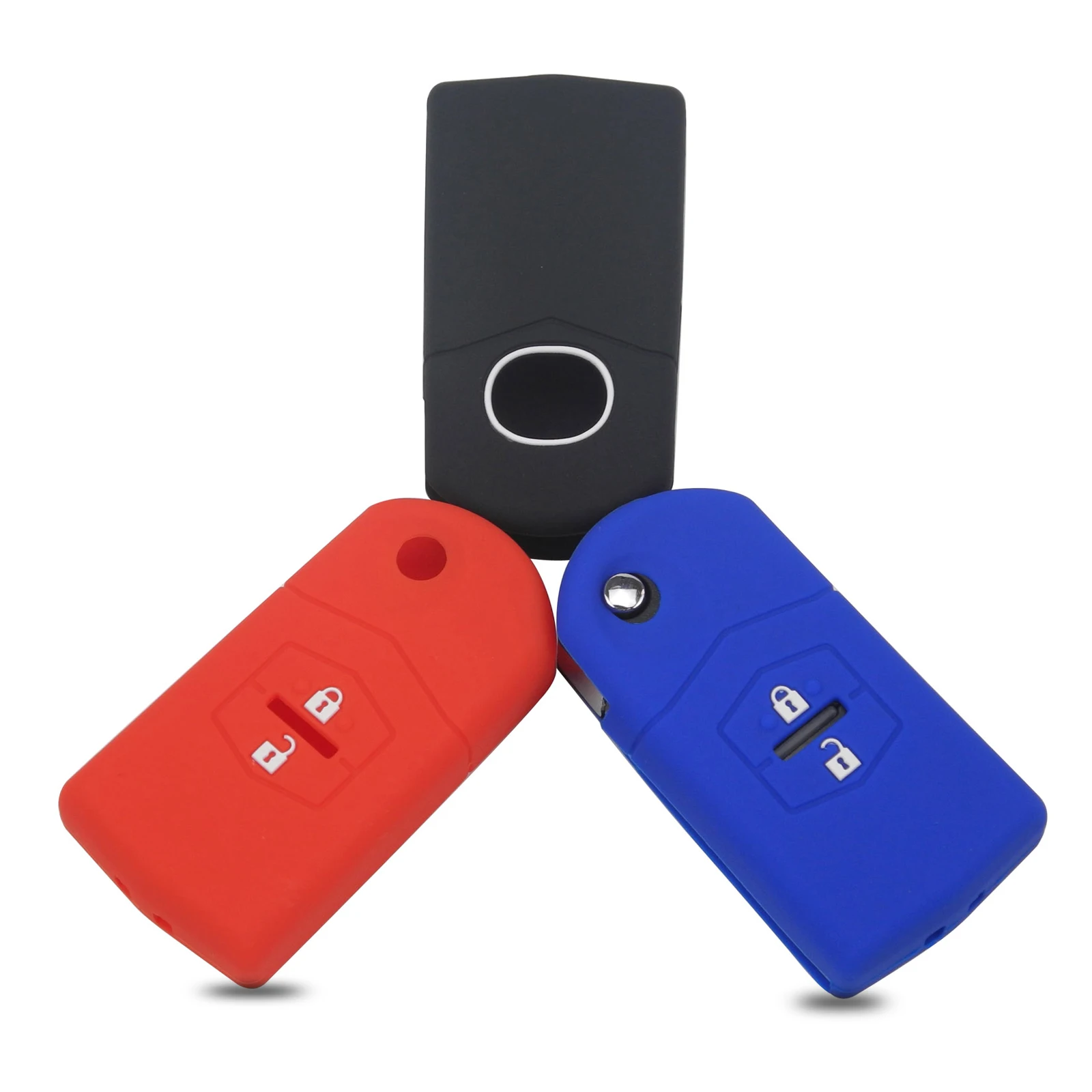 

Kutery Silicone Rubber Car Key Cover For Mazda 2 3 M3 M5 M6 MX5 CX5 CX7 CX9 RX8 Remote Car Key Case Protecter 2Buttons