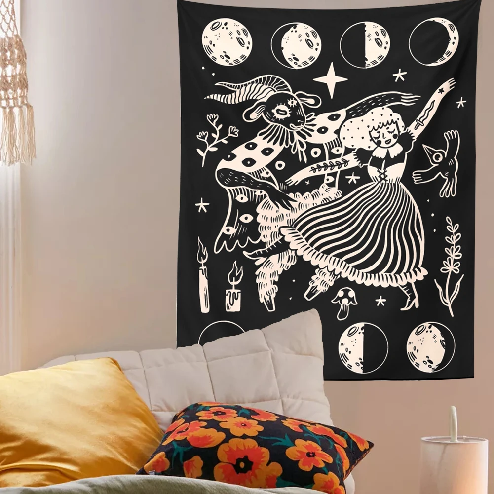 Настенная подвеска в виде черной Луны украшение для спальни гостиной | Дом и сад