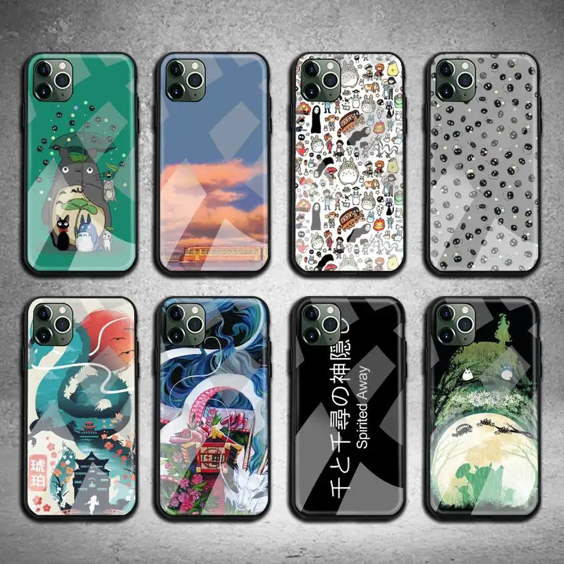 

Anime Spirited Away Phone Case Tempered Glass For iPhone 12 11 Pro Max Mini XR XS MAX 8 X 7 6S 6 Plus SE 2020 cover