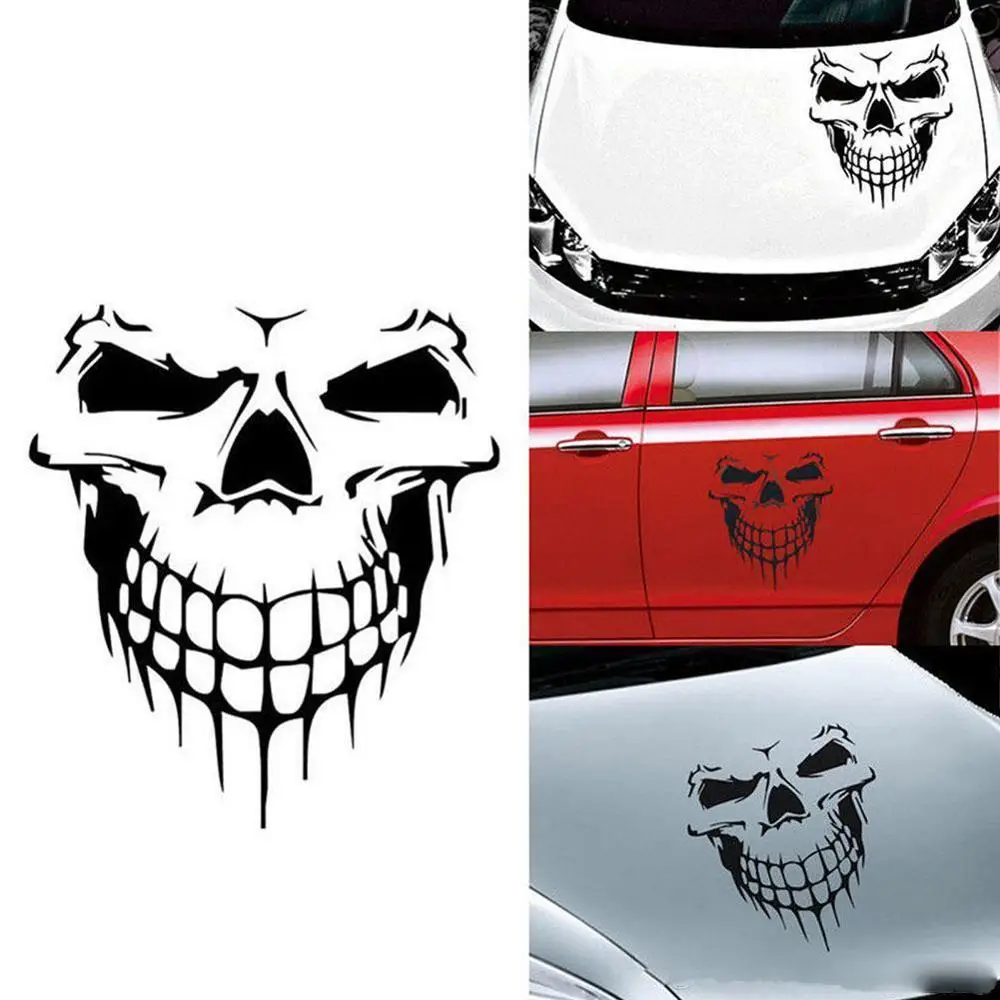 Car Sticker and Decals Reflective Skull Skeleton Hood Decal Rear Vinyl Side Door For Auto Window | Автомобили и мотоциклы