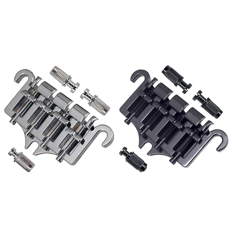 

3 Point 4 String Bass Bridge Tailpiece Zinc Alloy Bridges with Saddle Replacement Parts for Gibson EPI Style Bass