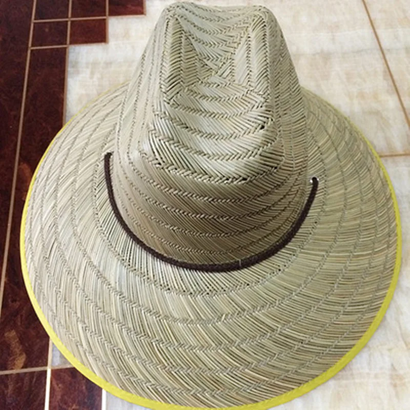 Шляпа соломенная для защиты от солнца полностью ручной работы дышащая пляжная