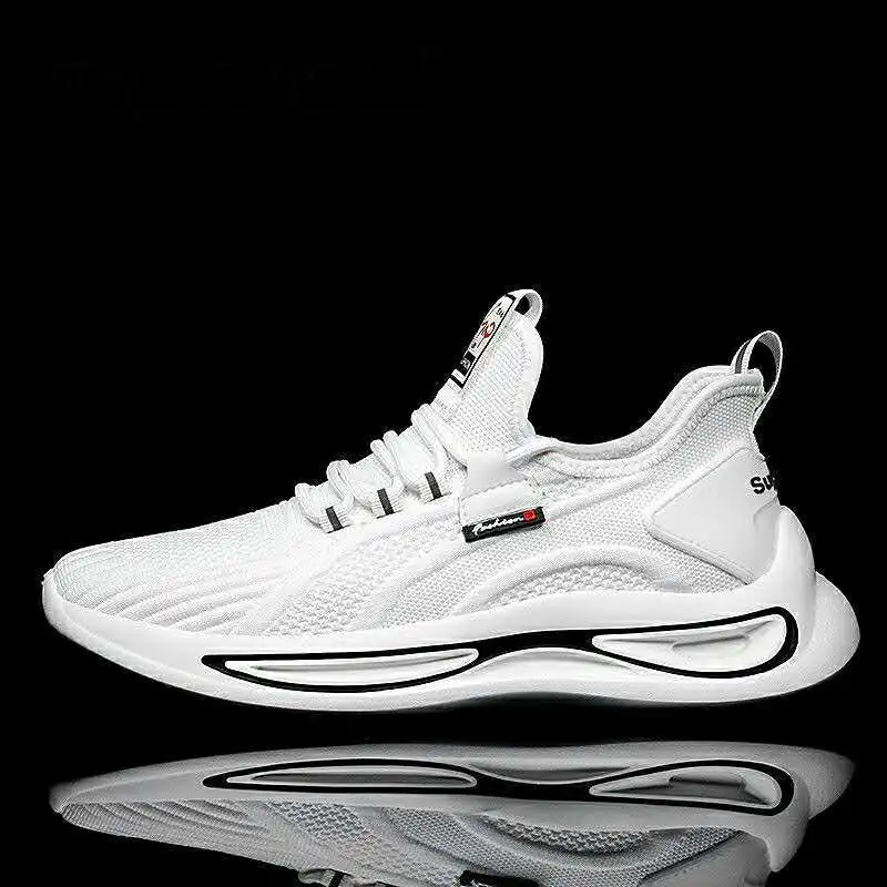 Autumn Men's Shoes 2022 New Flying Woven Breathable Fashion Shoes Men's Mesh Casual Sneakers Shoes Men Running Shoes Men Flats