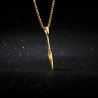 spear pendant necklace for men jewelry stainless steel gold ketting long chain choker for male party jewelry gift bff