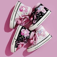 lolita high top flats canvas shoes 2021 summer couple student sneakers womens trend graffiti hand painted cute casual shoes