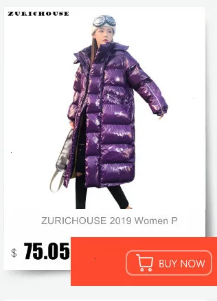 ZURICHOUSE негабаритное зимнее пальто Женская длинная парка модная блестящая черная свободная теплая верхняя одежда с капюшоном стеганая куртка для женщин