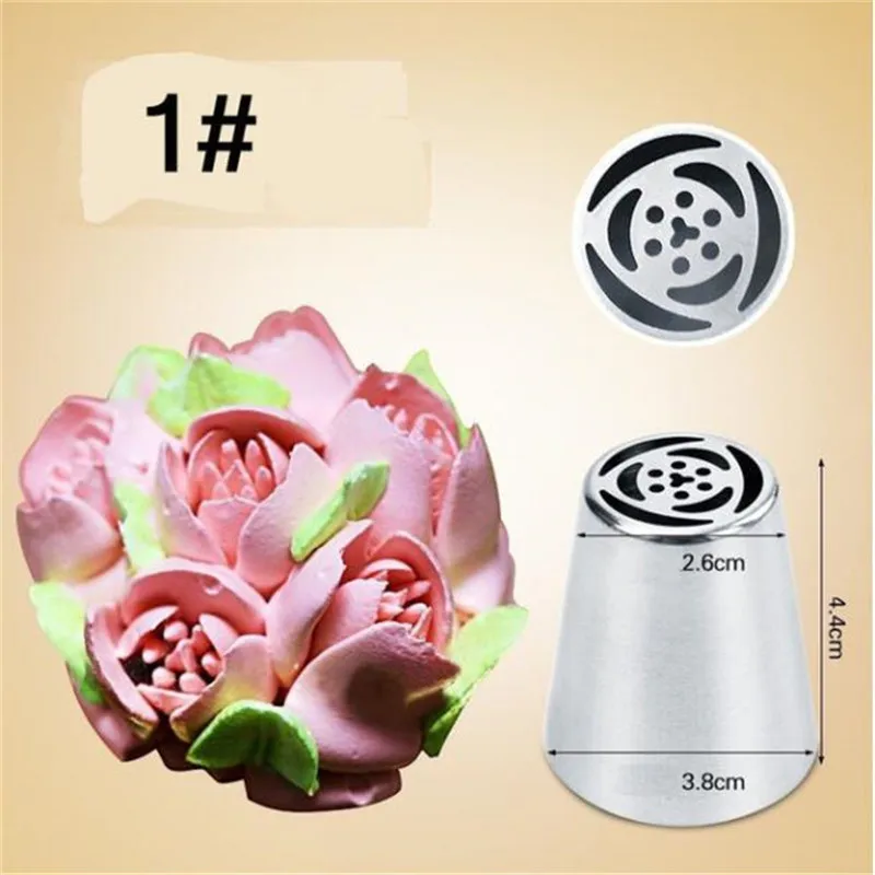 

1PC Russian Pastry Nozzles For Cream Icing Piping Nozzles Cake Decoration Tips Leaf Tulip Rose Cake Nozzles Tips Confectionery