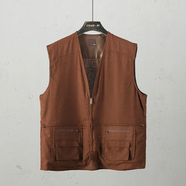 Мужской жилет для рыбалки весенне летний льняной спорта походов бега езды на