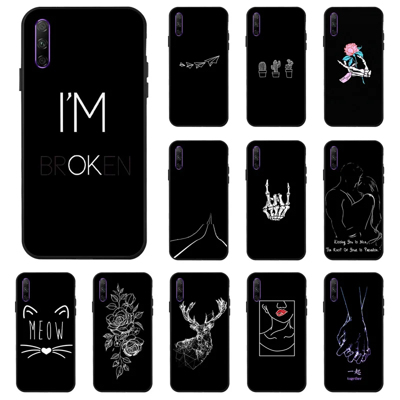 

Funda For Huawei Honor 10 Lite Case For Honor 8X 8A 10X Lite 10i 9X 20 Pro honor8X Back Coque Fashion Black Silicon Phone Bumper