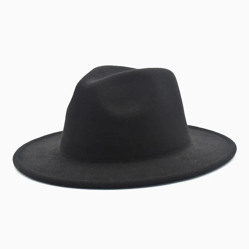

Шляпа в британском стиле для мужчин и женщин, шикарная Классическая фетровая винтажная шапка из искусственной шерсти, однотонная, для зимы