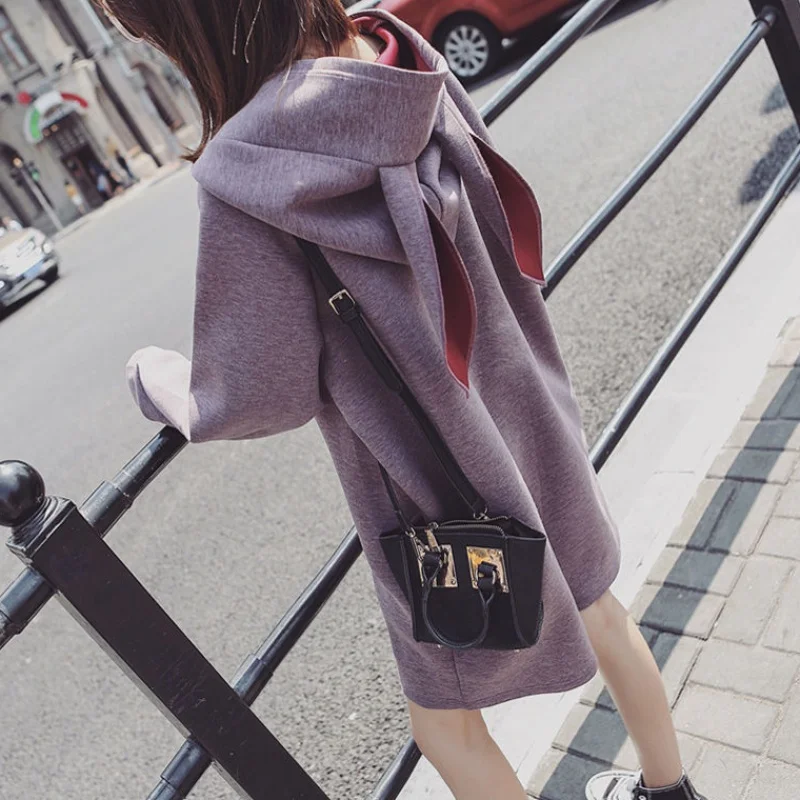 

Winter new style large size loose and thin lovely rabbit ears thickened sweater dress 200kg cosplay