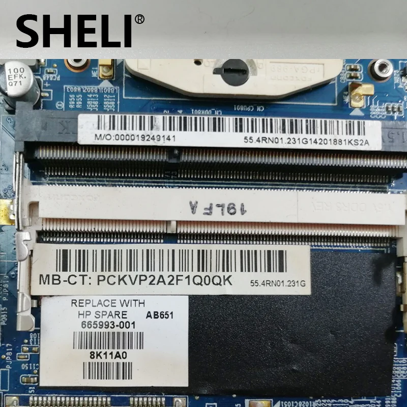 Материнская плата SHELI для ноутбука HP pavilion DV7 DV7-6000 материнская 665993-001 hm65 GMA HD3000 DDR3 |