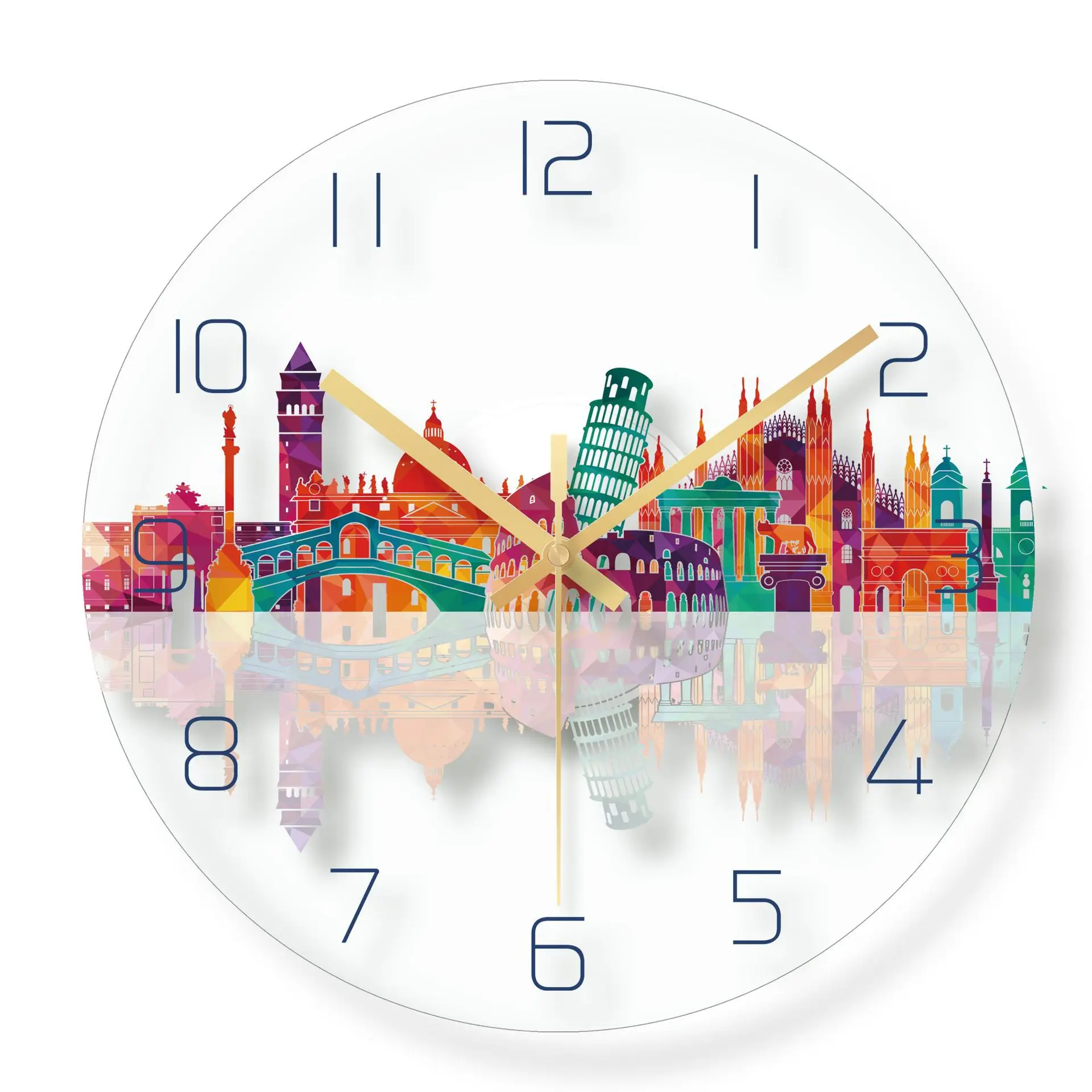 

PULSATING EARTH TEMPERED GLASS WALL CLOCK WALL DECOR HOME DECOR