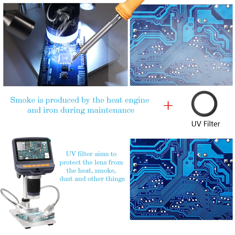 

10x-220x 4.3 Inch Digital Microscope HD 1080P Electronic Desktop Soldering LCD Magnifier Magnify Glass Set