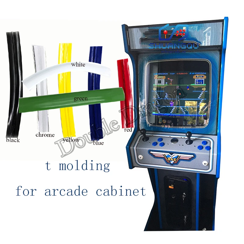 

32.8ft 10m Length 18mm 5/8" Width Plastic T-Molding T Moulding for Arcade MAME Game Machine Cabinet Yellow Silver