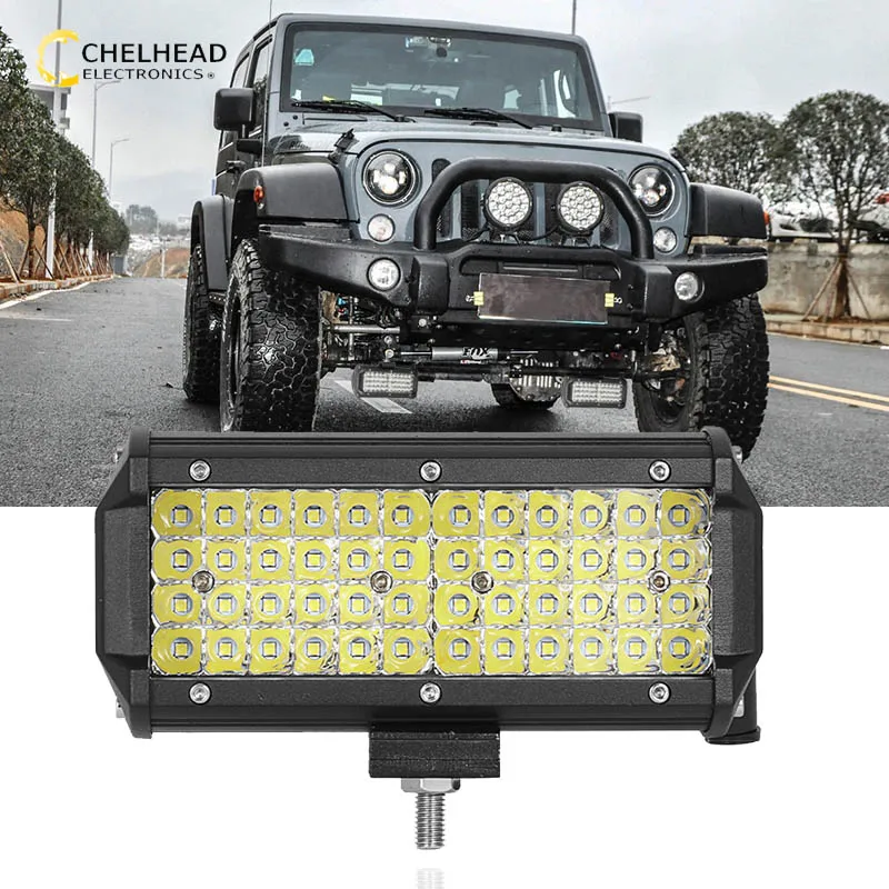 

6000K DRL Led Daytime Running Light 144W 7'' Auto Work Lighting Led Light Bar for SUV Off road 4x4 Bus Trailer Coche