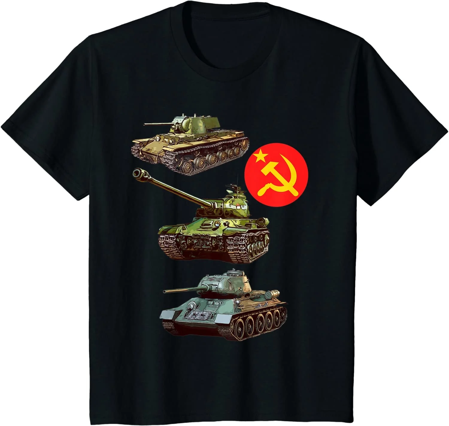 

W Set Red Army armored Is-2 KV-1 T-34 T-shirt. Summer Lasting Charm Man T-shirt New S-3XL