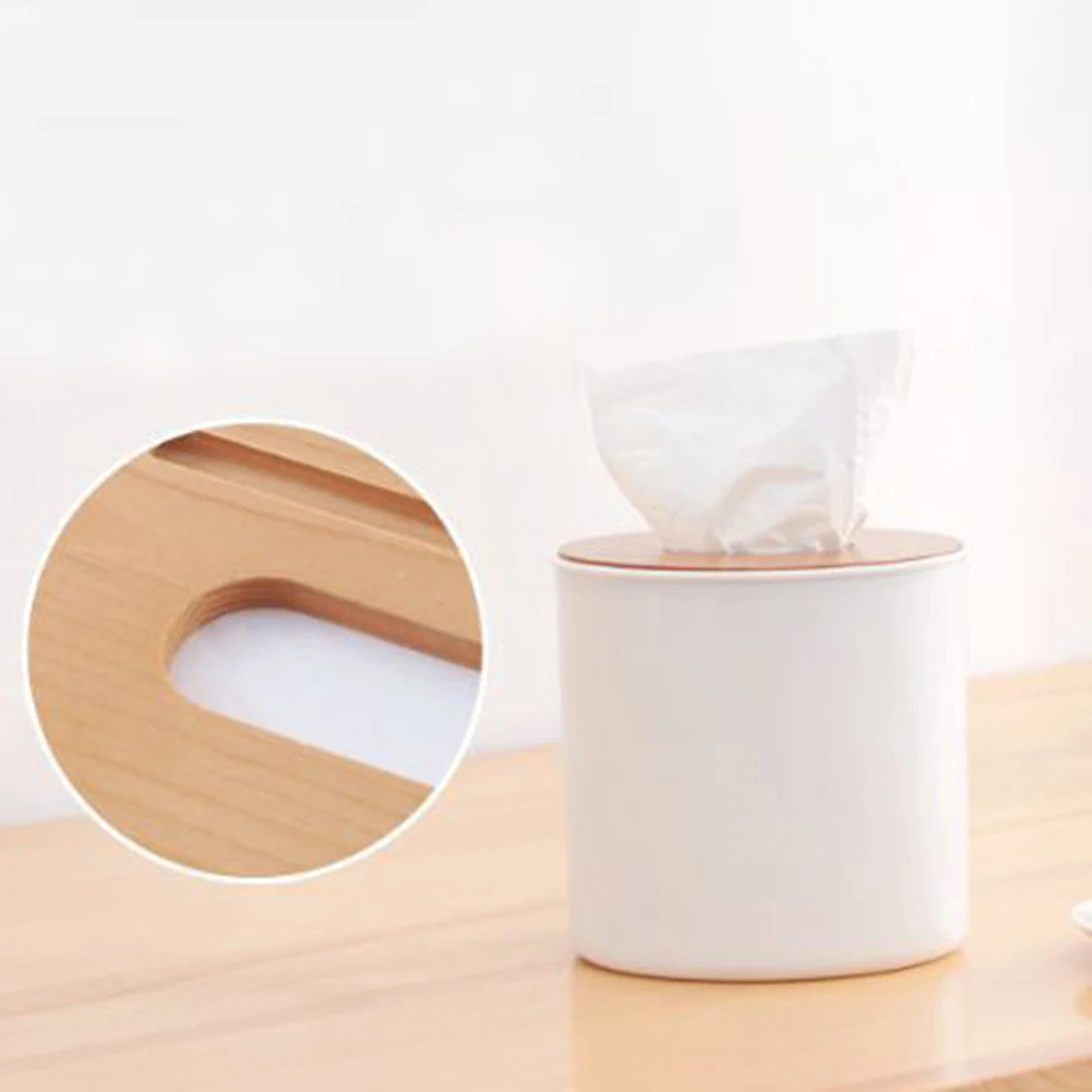 Home Kitchen Round/Square Wooden Tissue Box Case Napkin Holder Storage Organizer Fashion for Decoration | Дом и сад