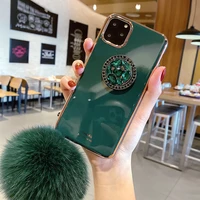 plating cute hairball soft tpu silicone case for samsung galaxy s20 ultra s10 plus s9 note 10 9 8 a30s a51 a71 bracket cover